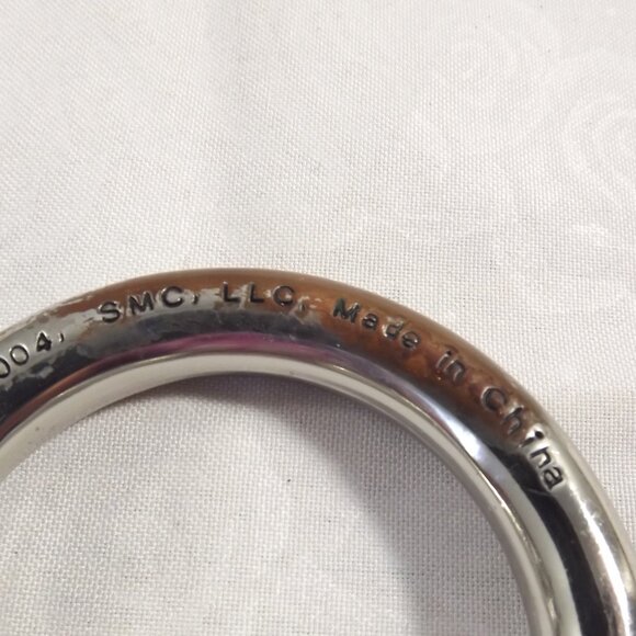 Distressed Bull Nose Ring Belt Buckle, Silver Tone Novelty Buckle - Picture 4 of 7